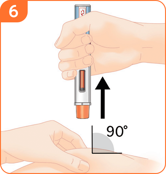 6 ペンを皮膚から離す