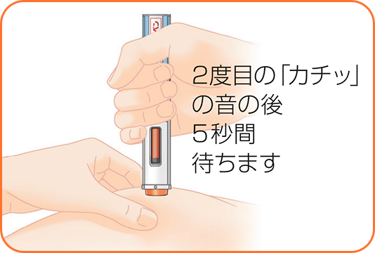 2度目の「カチッ」という音の後ペンを5秒間そのままの位置で保持