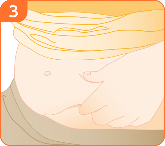 3 皮膚をつまむ